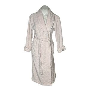 NATORI Pink Robe Self Tie Belt Embossed Soft Satin Trim Ultra Soft Size Medium